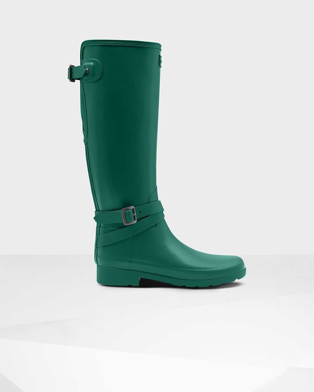 Hunter Women's Refined Slim Fit Adjustable Tall Wellington Boots Green,YNXS60317